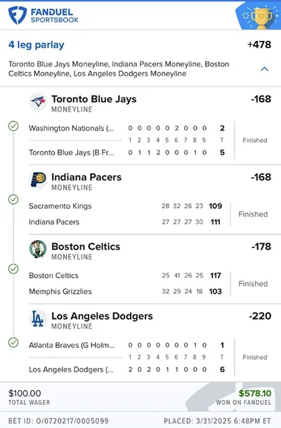 Parlay P Money Team Wins