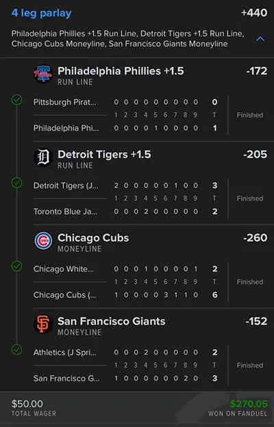 Parlay P Money Team Wins