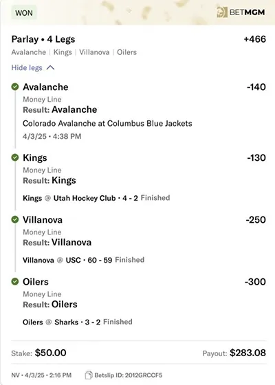 Parlay P Money Team Wins