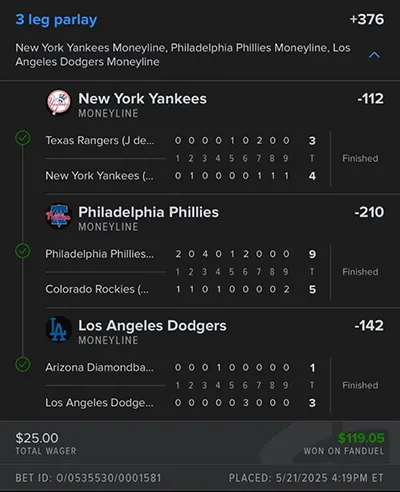 Parlay P Money Team Wins