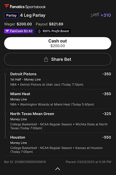 Parlay P Money Team Wins