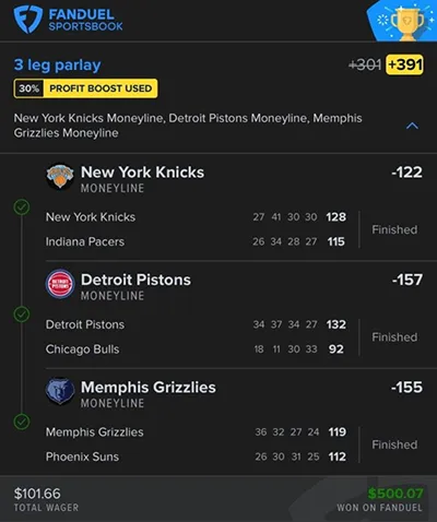 Parlay P Money Team Wins