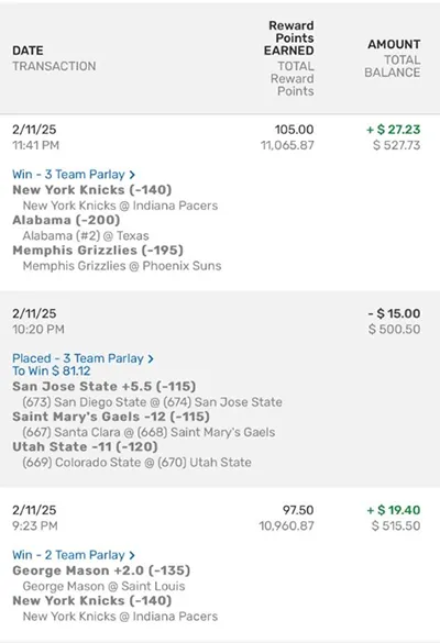 Parlay P Money Team Wins