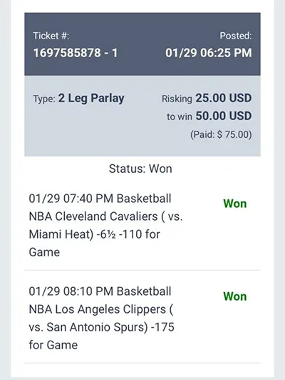Parlay P Money Team Wins