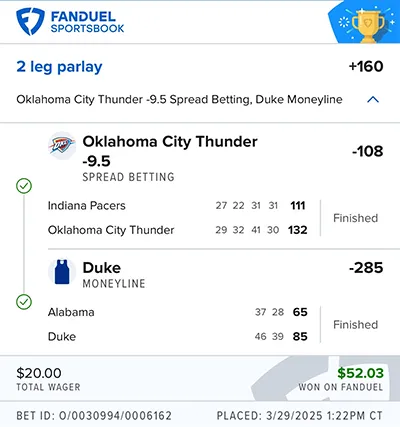 Parlay P Money Team Wins