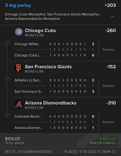 Parlay P Money Team Wins