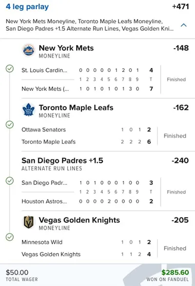 Parlay P Money Team Wins