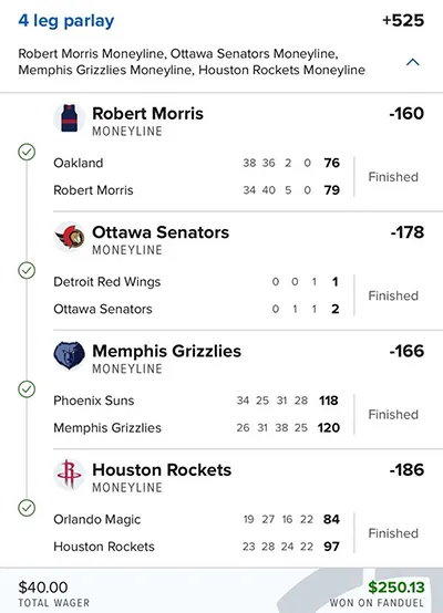Parlay P Money Team Wins