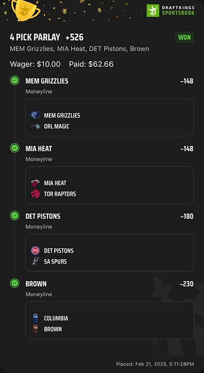Parlay P Money Team Wins