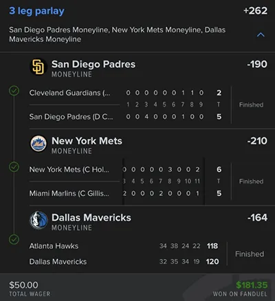 Parlay P Money Team Wins