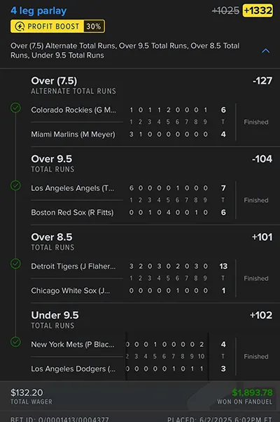 Parlay P Money Team Wins