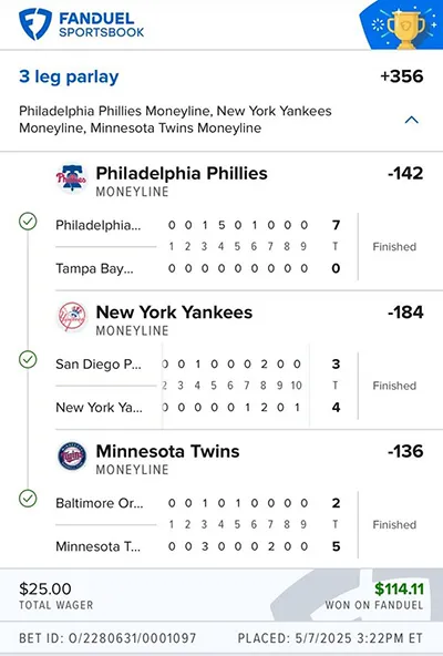 Parlay P Money Team Wins