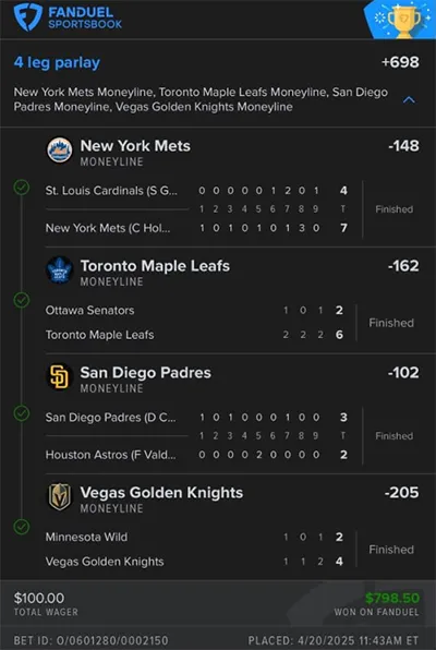 Parlay P Money Team Wins