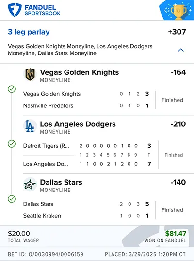 Parlay P Money Team Wins