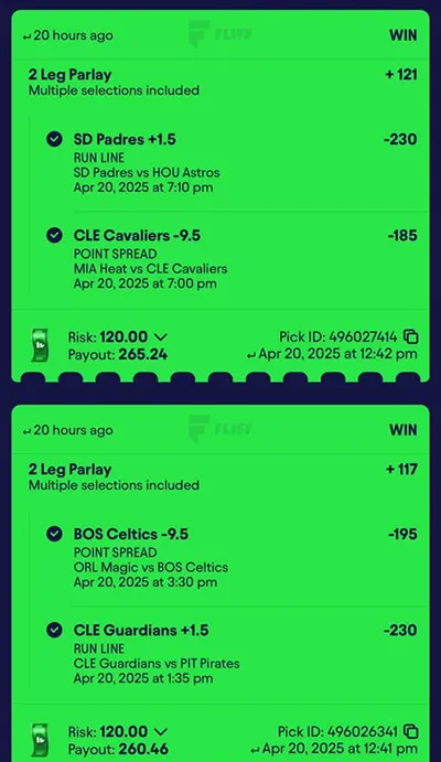 Parlay P Money Team Wins