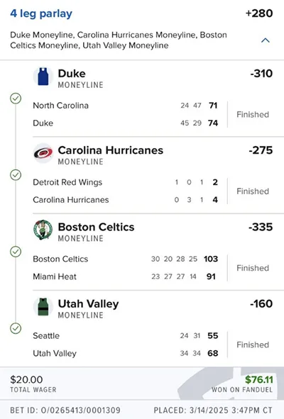 Parlay P Money Team Wins