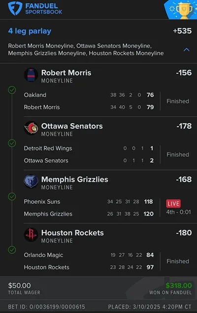 Parlay P Money Team Wins