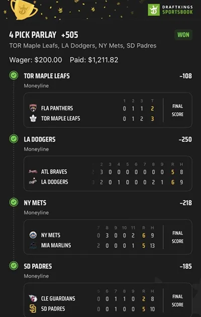 Parlay P Money Team Wins