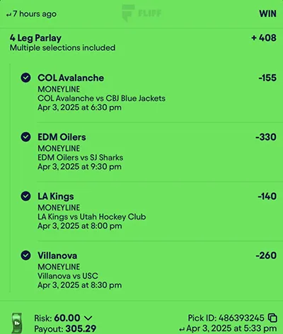Parlay P Money Team Wins
