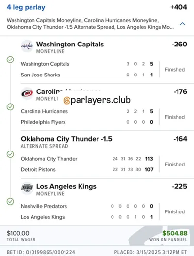 Parlay P Money Team Wins