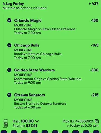 Parlay P Money Team Wins