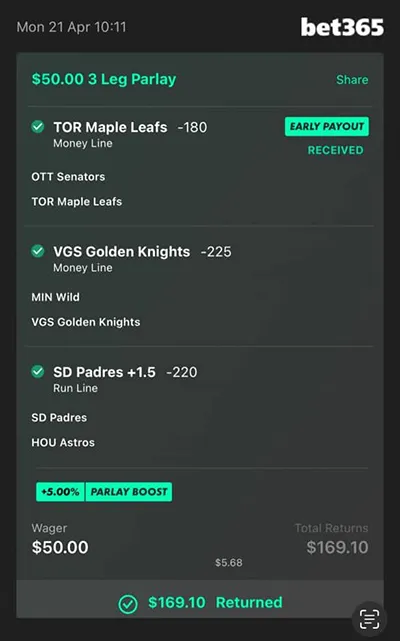 Parlay P Money Team Wins