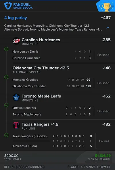Parlay P Money Team Wins