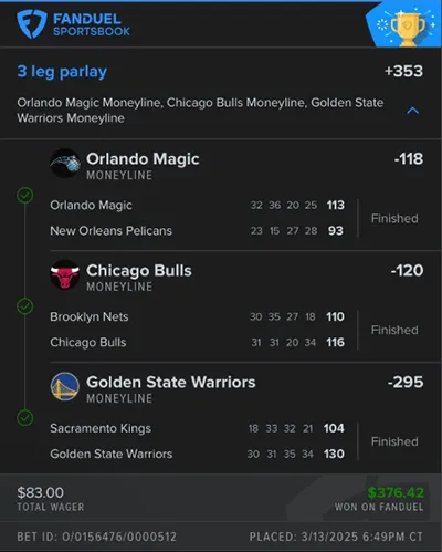Parlay P Money Team Wins