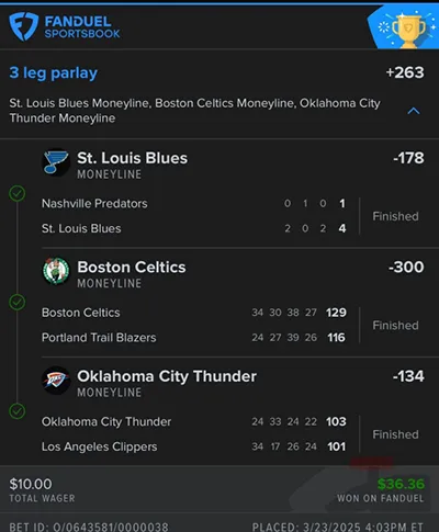 Parlay P Money Team Wins