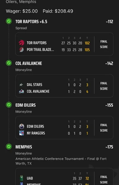 Parlay P Money Team Wins
